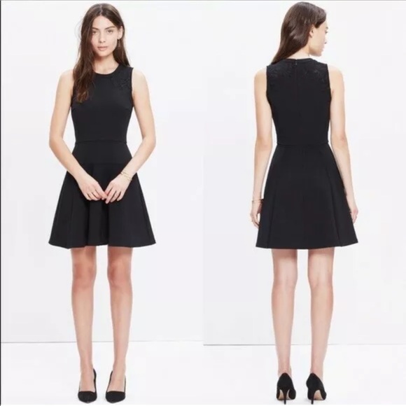 Madewell the Anywhere Dress Fit Flare Black 2 - Picture 2 of 6